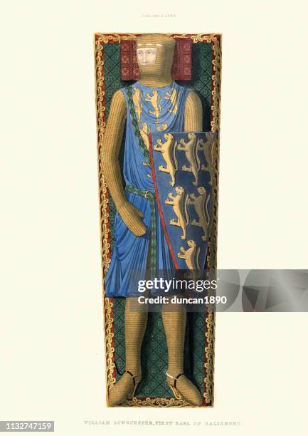 william longespee, earl of salisbury, anglo-norman adliger und ritter - salisbury england stock-grafiken, -clipart, -cartoons und -symbole