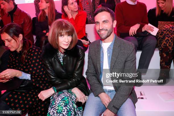 Journalist Anna Wintour and Stylist Nicolas Ghesquiere attend the Chloe show as part of the Paris Fashion Week Womenswear Fall/Winter 2019/2020 on...