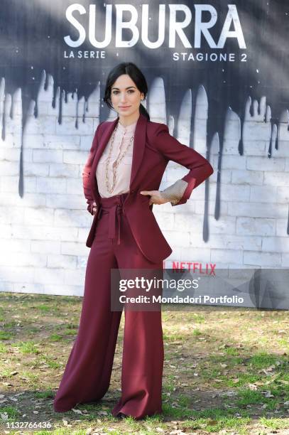 Italian actress Cristina Pelliccia during Suburra - The series - second season photocall at the Casa del Cinema at Villa Borghese. Rome, February...