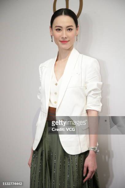 Actress Isabella Leong attends Cle de Peau Beaute event on February 28, 2019 in Hong Kong, China.