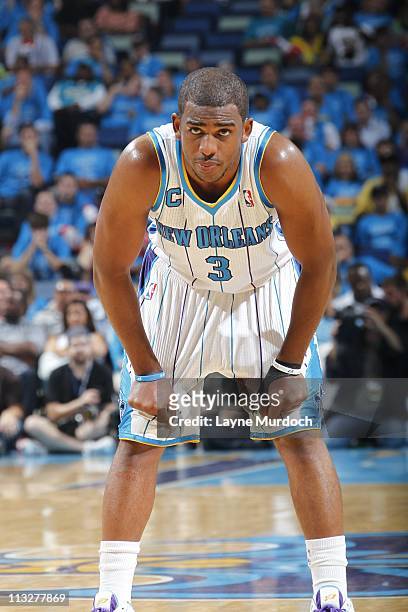 Chris Paul of the New Orleans Hornets during the game against the Los Angeles Lakers during Game Six of the Western Conference Quarterfinals on April...