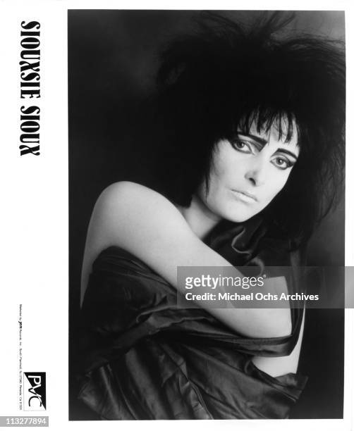 English singer Siouxsie Sioux of Siouxsie And The Banshees poses for a PVC Records publicity still in 1981.