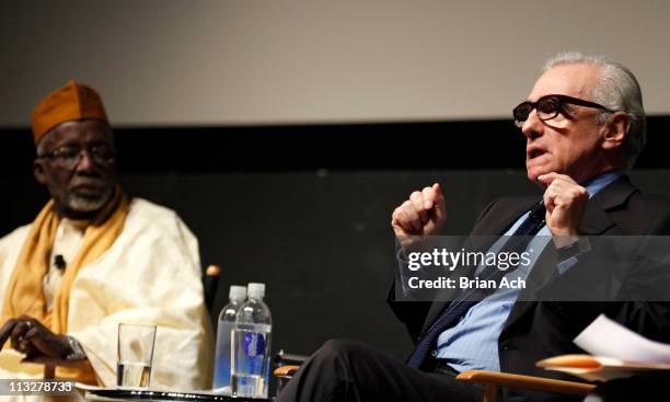 Director Souleymane Cisse and Director Martin Scorsese attend Tribeca Talks Directors Series with Souleymane Cisse & Martin Scorsese during the 10th...