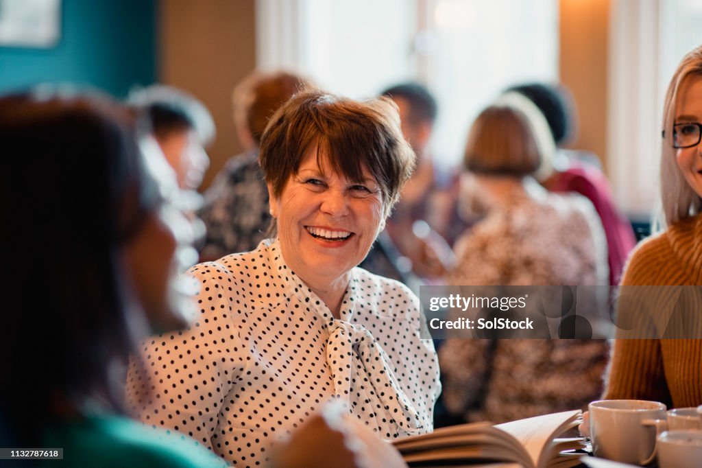 Social Senior Enjoying Book Club