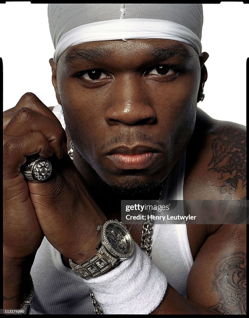 Rapper 50 Cent is photographed for Vibe Magazine in 2002 New York ...