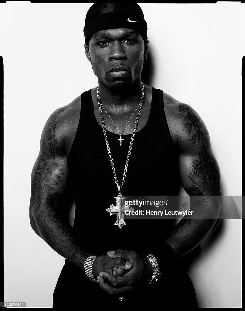 50 Cent Rapper Note Rapper 50 Cent is photographed for Vibe Magazine in 2002 New York ...