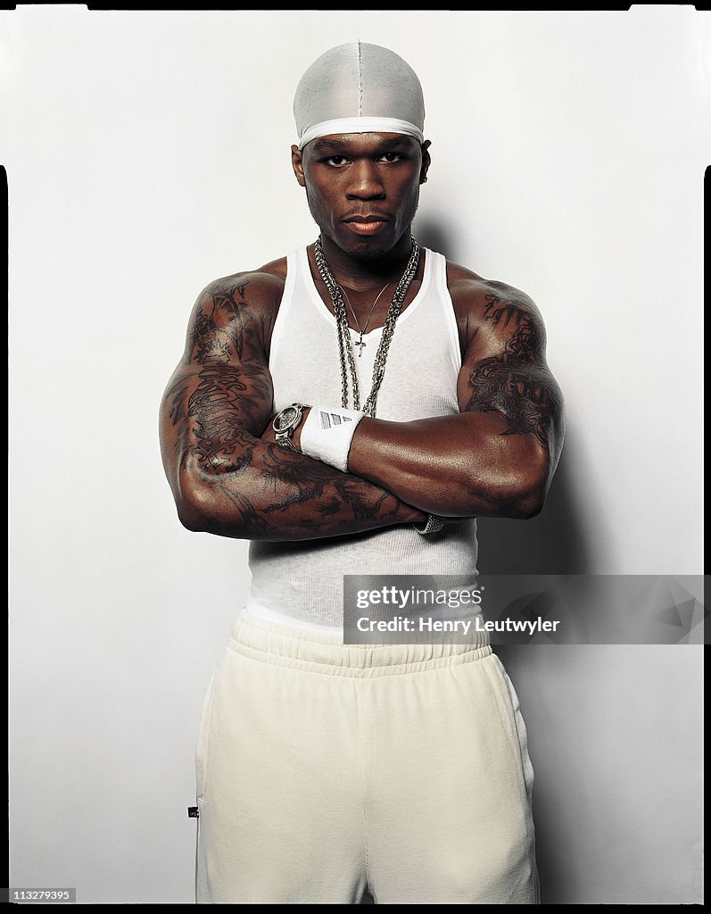 50 Cent Rapper Note Rapper 50 Cent is photographed for Vibe Magazine in 2002 New York ...