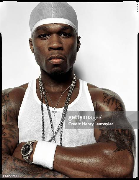 Rapper 50 Cent is photographed for Vibe Magazine in 2002 New York City.