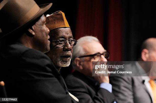 Manchia Diawara, director/writer Souleymane Cisse and director Martin Scorsese speak onstage at the Tribeca Talks Directors Series: Souleymane Cisse...