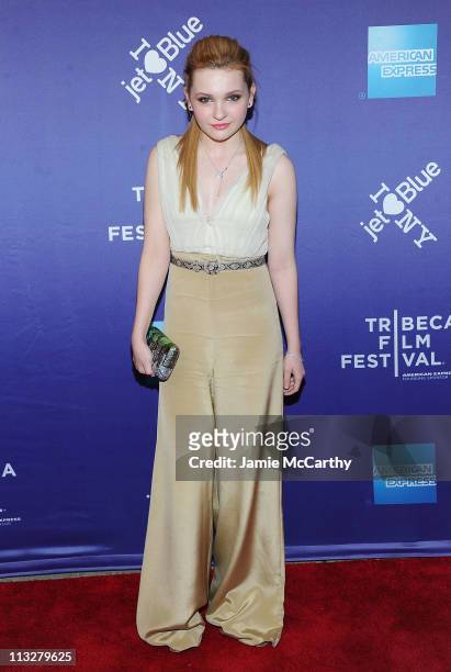 Actress Abigail Breslin attends the premiere of "Janie Jones" during the 10th annual Tribeca Film Festival at SVA Theater on April 29, 2011 in New...