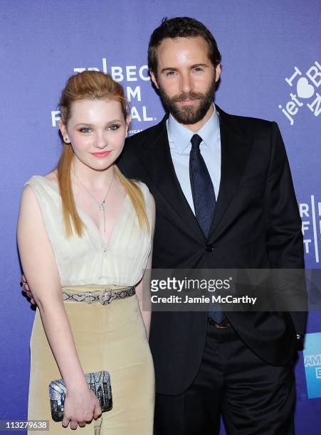 Actors Abigail Breslin and Alessandro Nivola attend the premiere of "Janie Jones" during the 10th annual Tribeca Film Festival at SVA Theater on...