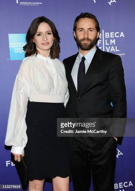 Actors Emily Mortimer and Alessandro Nivola attend the premiere of "Janie Jones" during the 10th annual Tribeca Film Festival at SVA Theater on April...