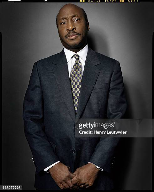 President and CEO of Merck & Co, Kenneth Frazier is photographed for Fortune Magazine in New York City in October, 2004.