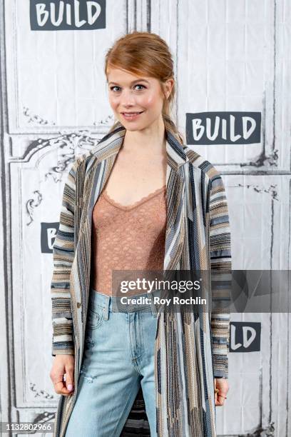 Actress Genevieve Angelson discusses her show "The Flack" and her play "The Cake" with the Build Series at Build Studio on February 28, 2019 in New...