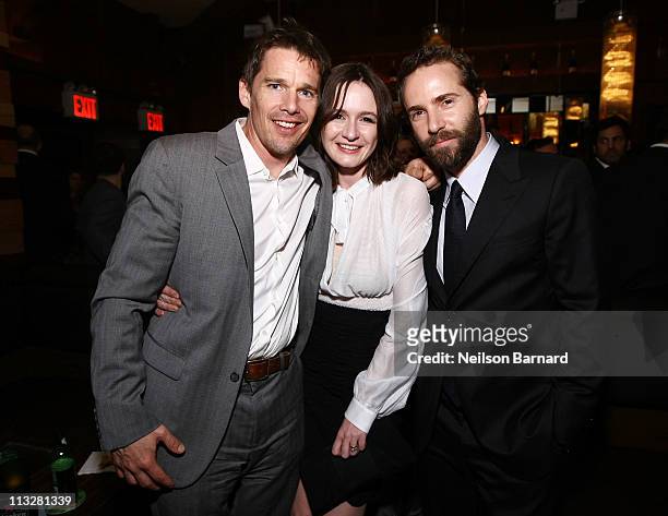 Actors Ethan Hawke, Emily Mortimer and Alessandro Nivola attend the Janie Jones' premiere after-party at the Tribeca Film Festival presented by...