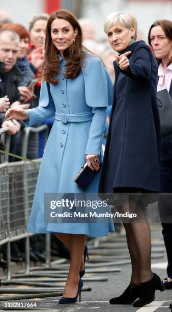 Catherine, Duchess of Cambridge visits CineMagic at the Braid Arts Centre on February 28, 2019 in Ballymena, Northern Ireland. Prince William last...