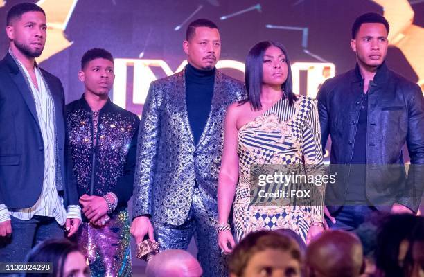 Jussie Smollett, Bryshere Y. Gray, Terrence Howard, Taraji P. Henson and Trai Byers in the "Had It From My Father" fall finale episode of EMPIRE...