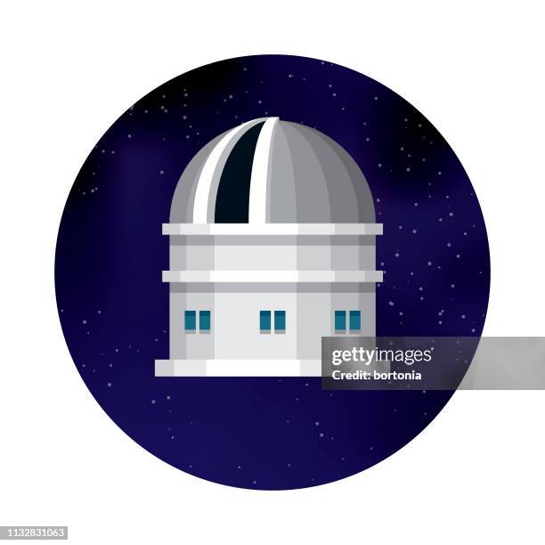 ilustraciones, imágenes clip art, dibujos animados e iconos de stock de icono del observatorio espacial - observatory