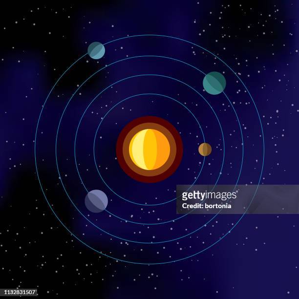 space icon des sonnensystems - gravitational field stock-grafiken, -clipart, -cartoons und -symbole