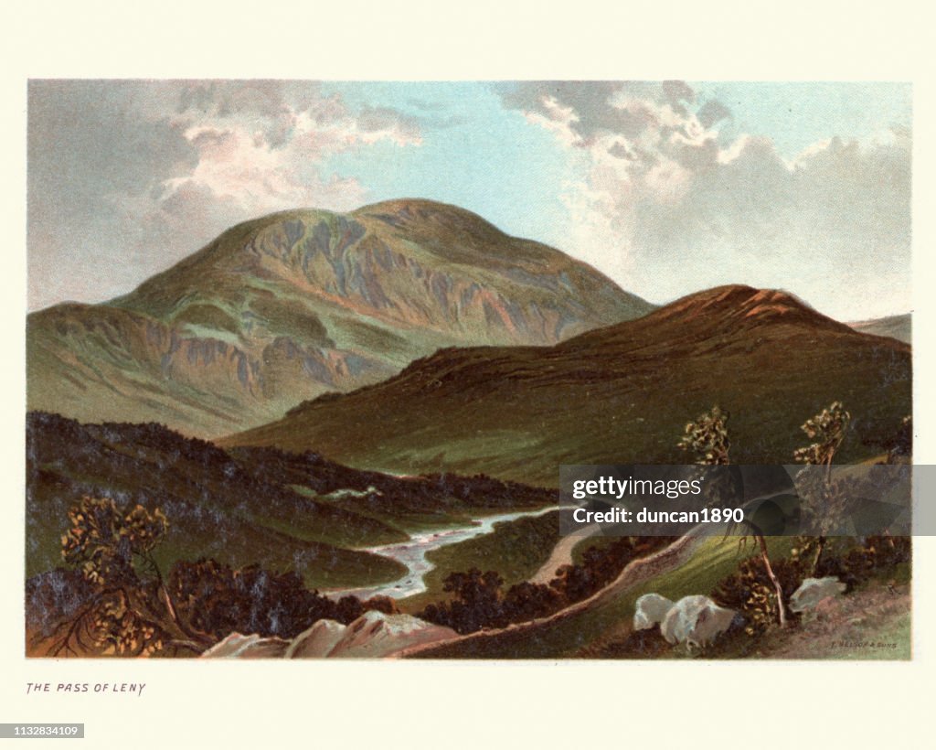 Scottish landscape, Pass of Leny, Stirling, Scotland, 19th Century