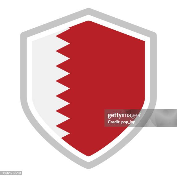 illustrations, cliparts, dessins animés et icônes de qatar-icône de vecteur de drapeau de bouclier - doha