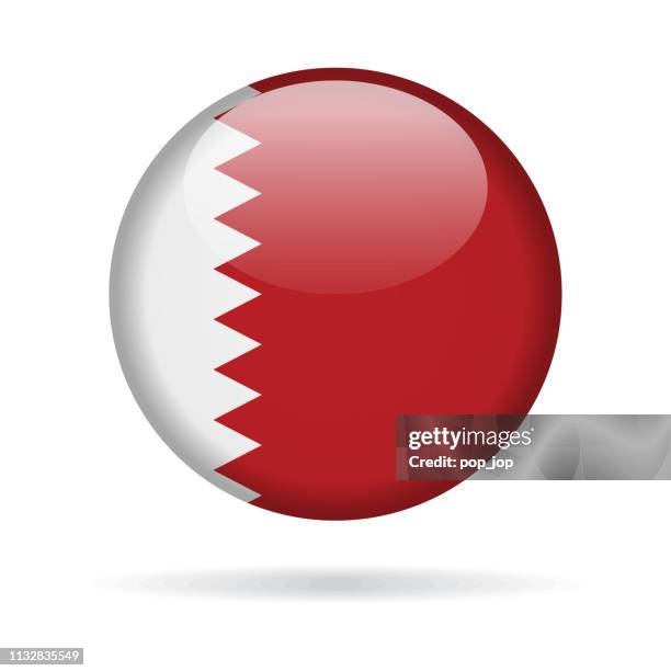 qatar - round flag vector glossy icon - doha stock illustrations