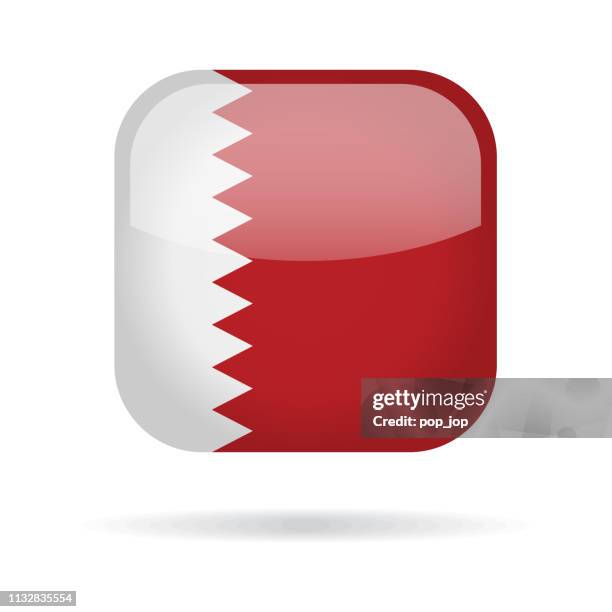 qatar - square flag vector glossy icon - doha stock illustrations