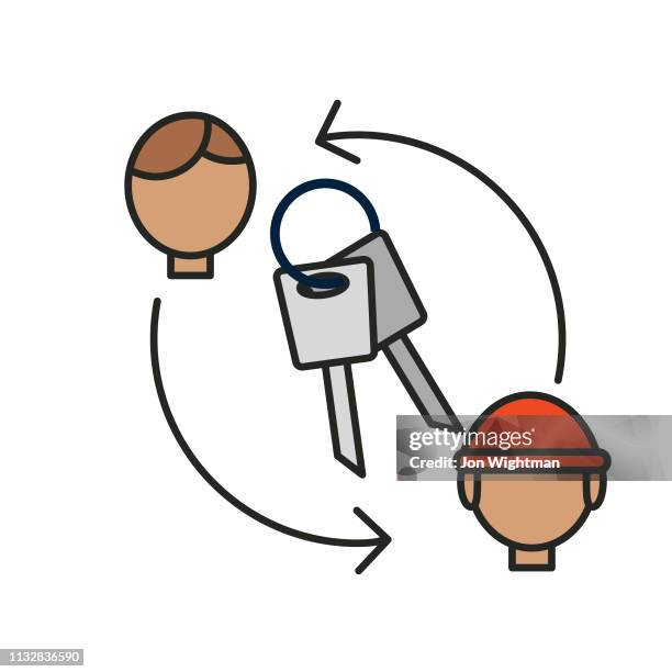 key exchange - rideshare icon - uber stock illustrations