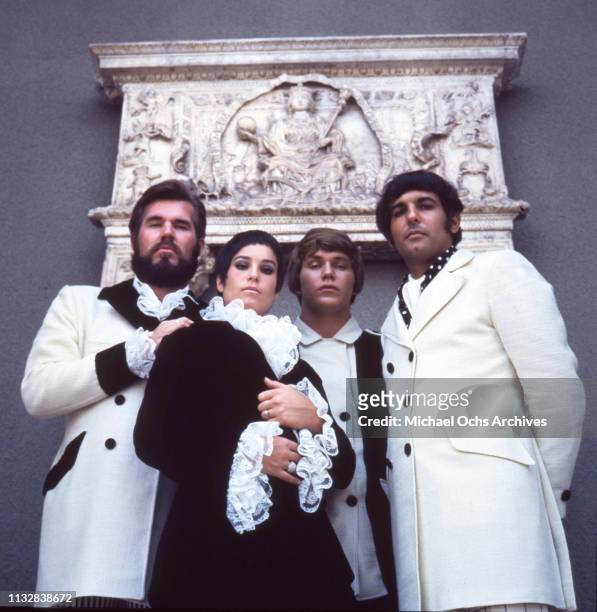 Kenny Rogers, Thelma Camacho, Mike Settle and Terry Williams of the band "Kenny Rogers & The First Edition" pose for a portrait session in 1967.
