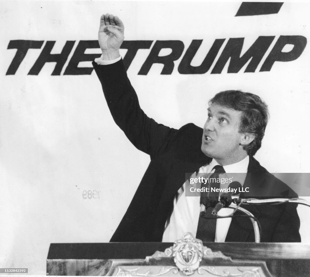 Donald Trump discusses the Trump Shuttle at the Plaza Hotel in 1989