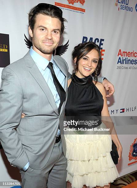 Actors Daniel Gillies and Rachael Leigh Cook arrive at the 18th Annual Race to Erase MS event co-chaired by Nancy Davis and Tommy Hilfiger at the...