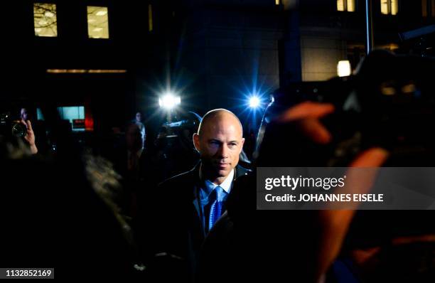 Attorney Michael Avenatti leaves the federal court house in Manhattan on March 25, 2019 in New York City. - Michael Avenatti, who shot to fame as the...