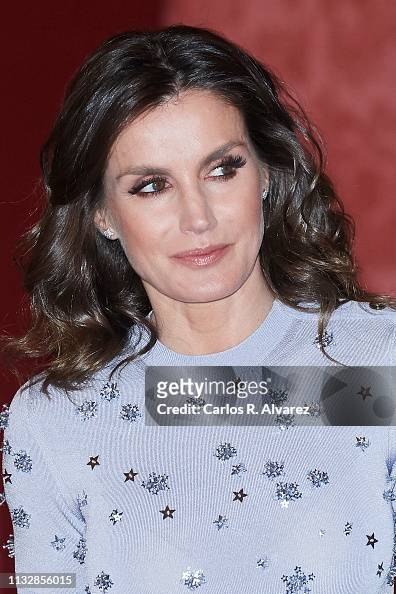 Queen Letizia of Spain attends a reception offered by Peruvian... News ...