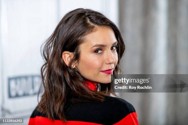 Actress Nina Dobrev discusses "FAM" with the Build Series at Build Studio on February 28, 2019 in New York City.