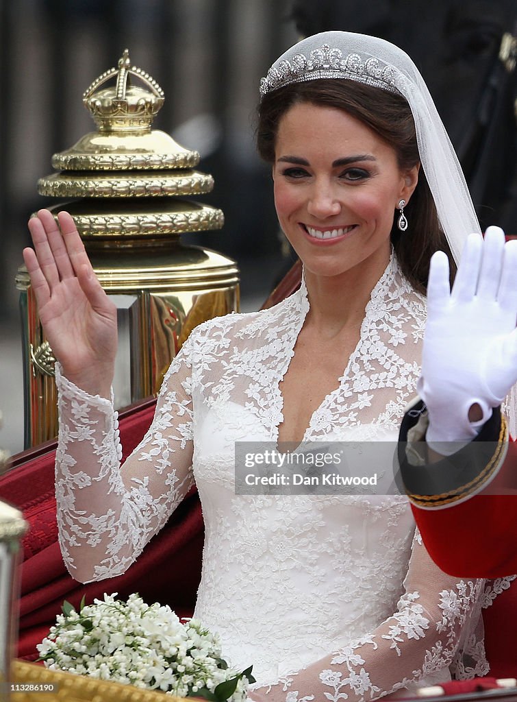 Royal Wedding - Carriage Procession To Buckingham Palace And Departures