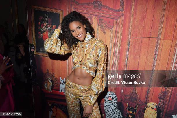 Cindy Bruna attends Book of Dreams Vol.2 Launch and Cocktail at Hotel D'Evreux on February 28, 2019 in Paris, France.