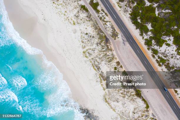 aerial view of great ocean road in victoria, australia - perth australia foto e immagini stock