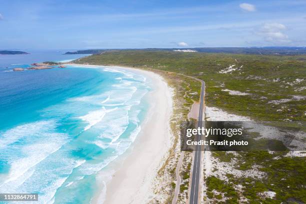 aerial view of great ocean drive in esperance, western australia, australia. - western australia stock pictures, royalty-free photos & images