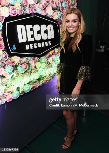 Katherine Jenkins attends the DECCA Records 90th Anniversary event at White City House on February 28, 2019 in London, England.