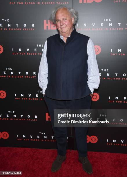 Graydon Carter attends HBO's "The Inventor" New York Premiere at Time Warner Center on February 28, 2019 in New York City.