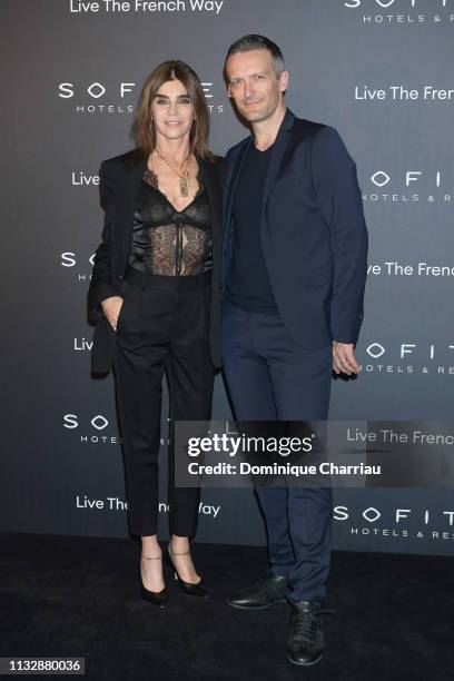 Carine Roitfeld and Steven Taylor attends "La Nuit" by Sofitel Party with CR Fashion Book at Pavillon Cambon on February 28, 2019 in Paris, France.