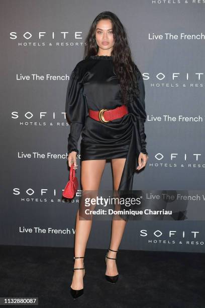 Shanina Shaik attends "La Nuit" by Sofitel Party with CR Fashion Book at Pavillon Cambon on February 28, 2019 in Paris, France.