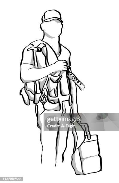 hard day construction works - wine bucket stock illustrations