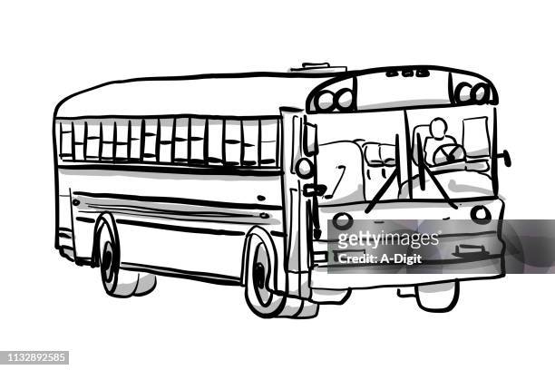 35 School Bus Clipart Cartoon High Res Illustrations - Getty Images