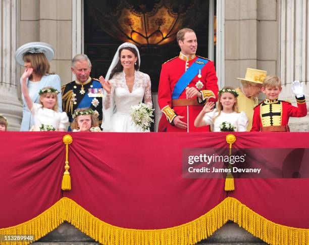 Carole Middleton, Prince Charles, Prince of Wales, Catherine, Duchess of Cambridge, Prince William, Duke of Cambridge and HRH Queen Elizabeth II...