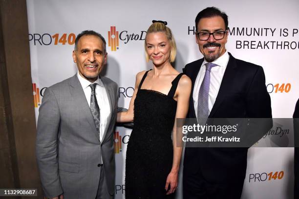 Dr. Nader Pourhassan, Jaime King, and Dr. Richard G. Pestell attend CytoDyn's Pro 140 Awareness Event for HIV and Cancer Prevention at The Roosevelt...