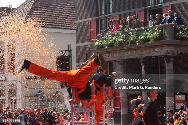 Princess Maxima of The Netherlands, Prince Willem Alexander of The Netherlands and Queen Beatrix of The Netherlands and other members of the Dutch...