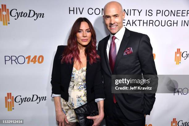 Krista Allen and Chris Clark attend CytoDyn's Pro 140 Awareness Event for HIV and Cancer Prevention at The Roosevelt Hotel in Hollywood on February...