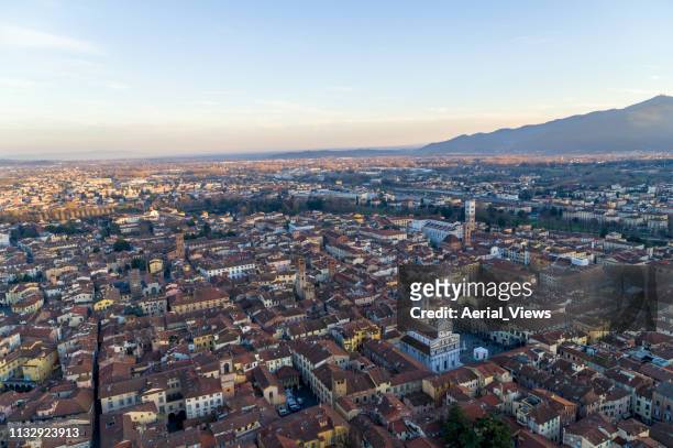 lucca - aerial view - lucca italy stock pictures, royalty-free photos & images