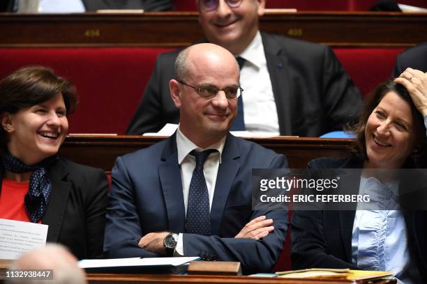 French Sports Minister Roxana Maracineanu, French Education and Youth Affairs Minister Jean-Michel Blanquer and French Health and Solidarity Minister...